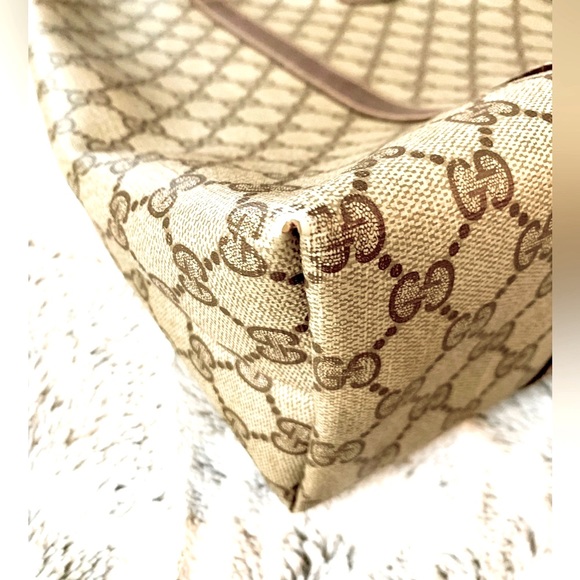 GUCCI GORGEOUS RARE GG LG TOTE BAG MADE IN ITALY EXCELLENT CONDITION ZIPPER TOP - Picture 10 of 10